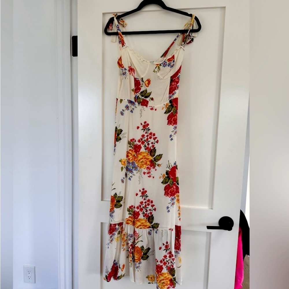 Reformation Cream Floral Maxi Dress